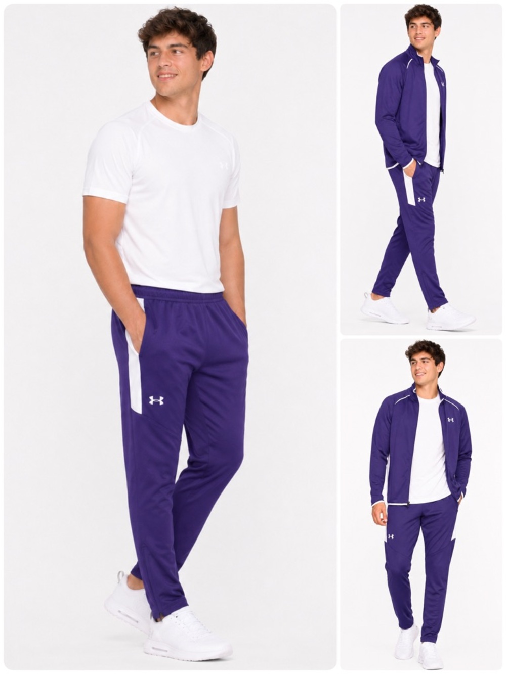 Under Armour PANTS Zip Ankle Color Block Pockets Elastic Waistband  Drawcord